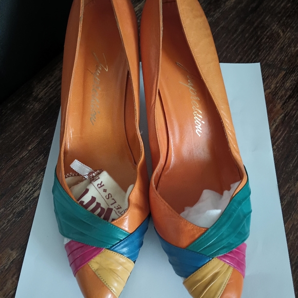 Shoes.1980 leather 3 color shoes - Picture 1 of 8